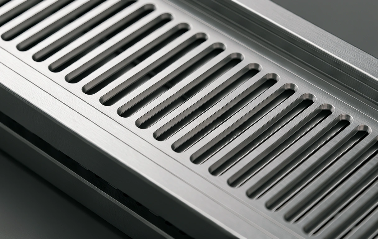 Milled aluminum hardware detail
